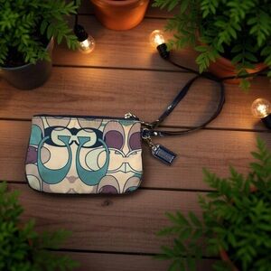 Coach Ashley Scarf Print Small Wristlet.
